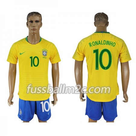 Fußballtrikots Brasilien Ronaldinho 10 Heim Trikotsatz WM 2018